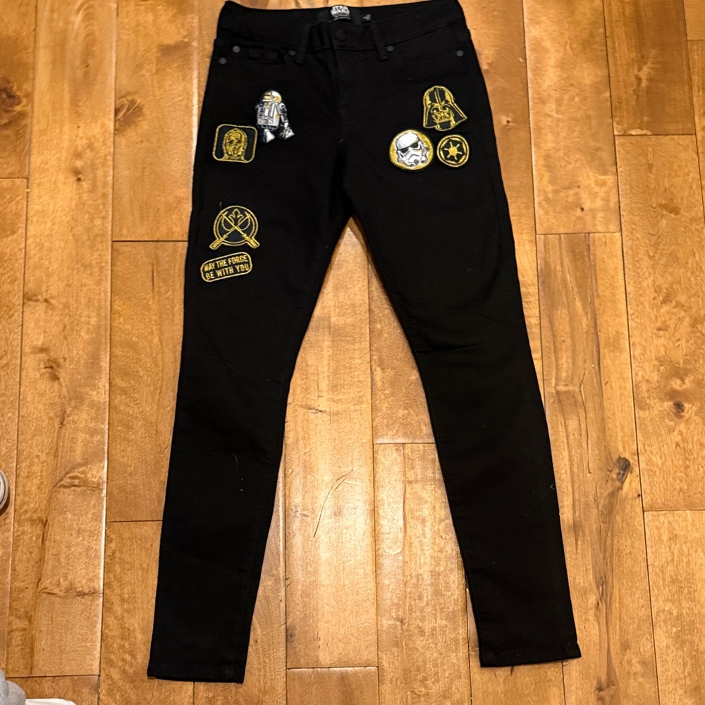 Star Wars Black Skinny Jeans with Patch Accents